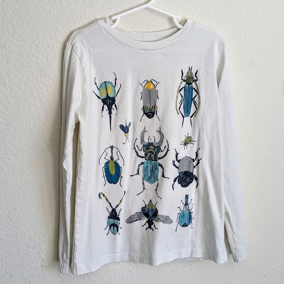 Rumi + Ryder Bug Graphic Logo Long Sleeve White T Shirt Sz 6-7 - Picture 1 of 8